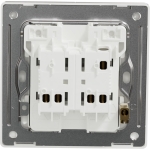 Schneider Electric 施耐德電氣 NUX32_1_SS UNICA X 16AX 250V~ 雙位單控開關掣 (炫星銀)